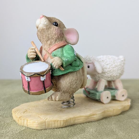 1996 Mouse Tales Hillman Mouse Figurine "I'll Play My Drum For Him" Enesco VTG - Picture 2 of 10